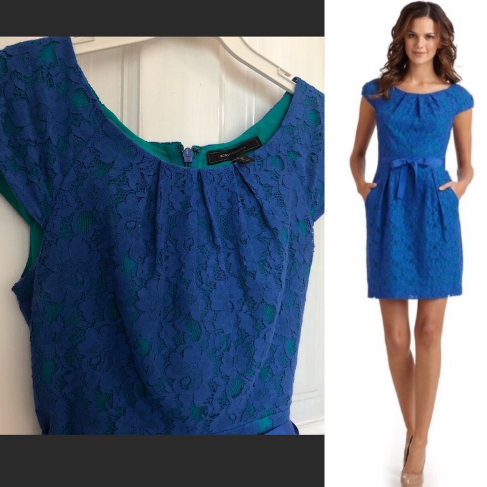 BCBG Rory Blue Lace Dress